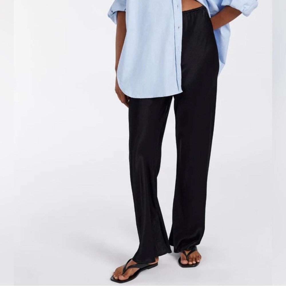 Dissh Pants Women 6 Black Monica Ink Satin